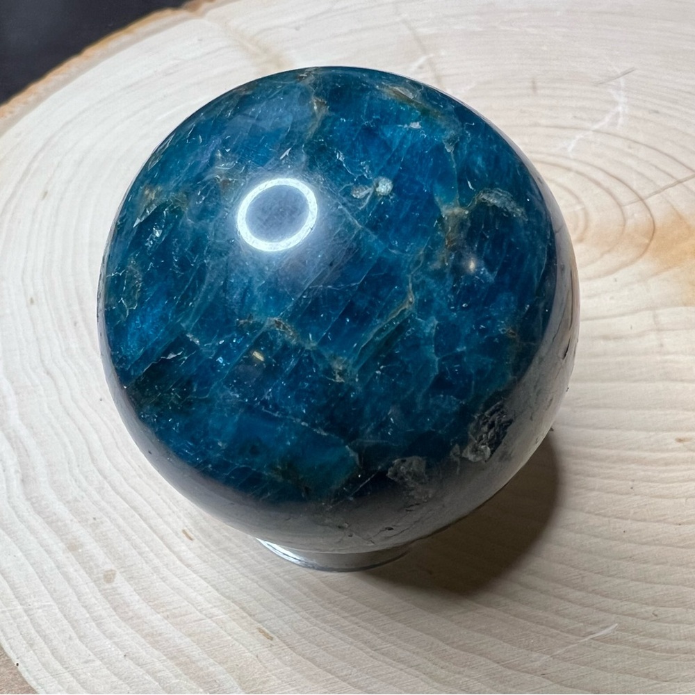 Blue Apatite Crystal Sphere